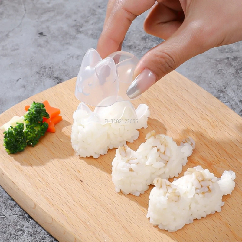 Cat Sushi Mold Rice Ball Mold Cartoon Cat Pattern Sushi Bento Nori Kitchen Rice Decor Kits Sandwich Maker Mold Kitchen Gadgets