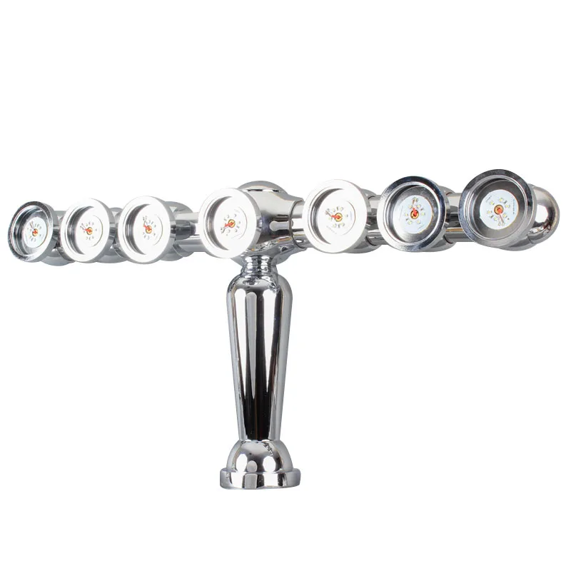 GSTA Bar Accessories Vase aus silbernem Chrom und Messing, 7-Loch-Biersäule