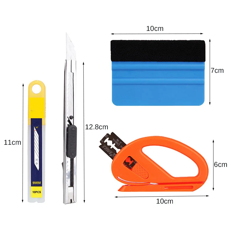 4Pcs/Set Car Foil Tool Vinyl Wrap Film Auto Wrap Tools Kit car wrapping tools automotive film tools Auto Sticker Felt Squeegee Scraper Snitty Cutter Car Styling