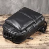 New Genuine Leather Black Backpack, High-Quality First-Layer Cowhide, Large-Capacity Laptop Bag That Fits a15.6-Inch Computer. 4