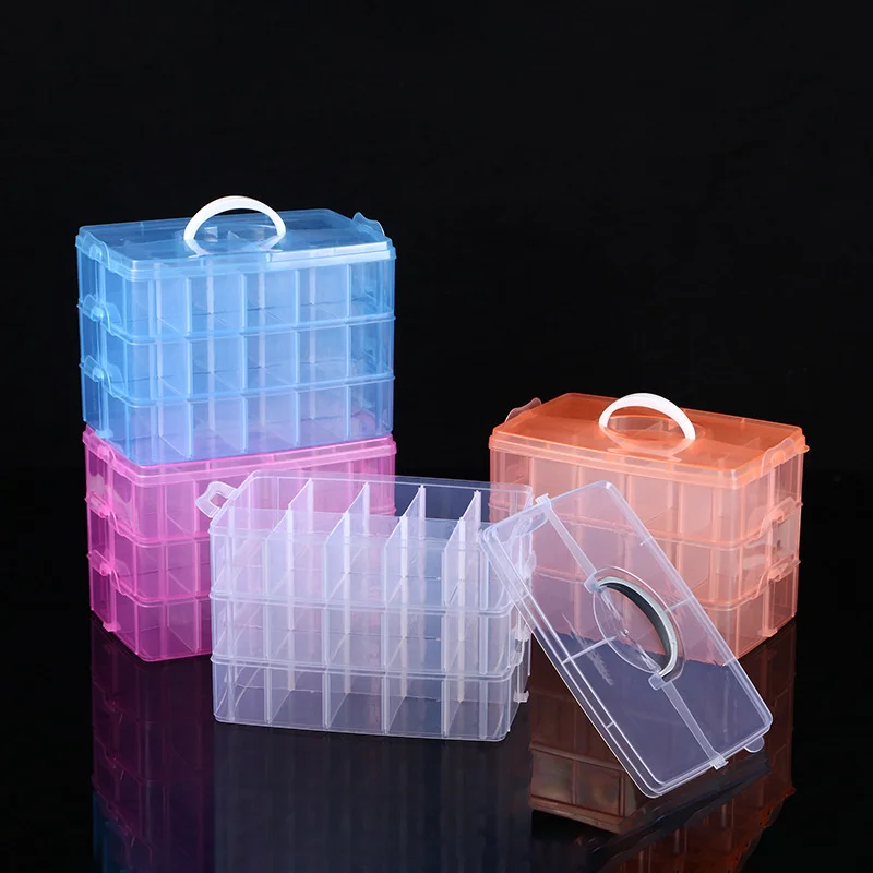 Multifunctional Detachable Large Three-Layer Portable Plastic Case Makeup Jewelry Transparent Storage Cases Jewelry Organizer student ins style colorful detachable bookends creative minimalist office tabletop portable book storage small bookshelf