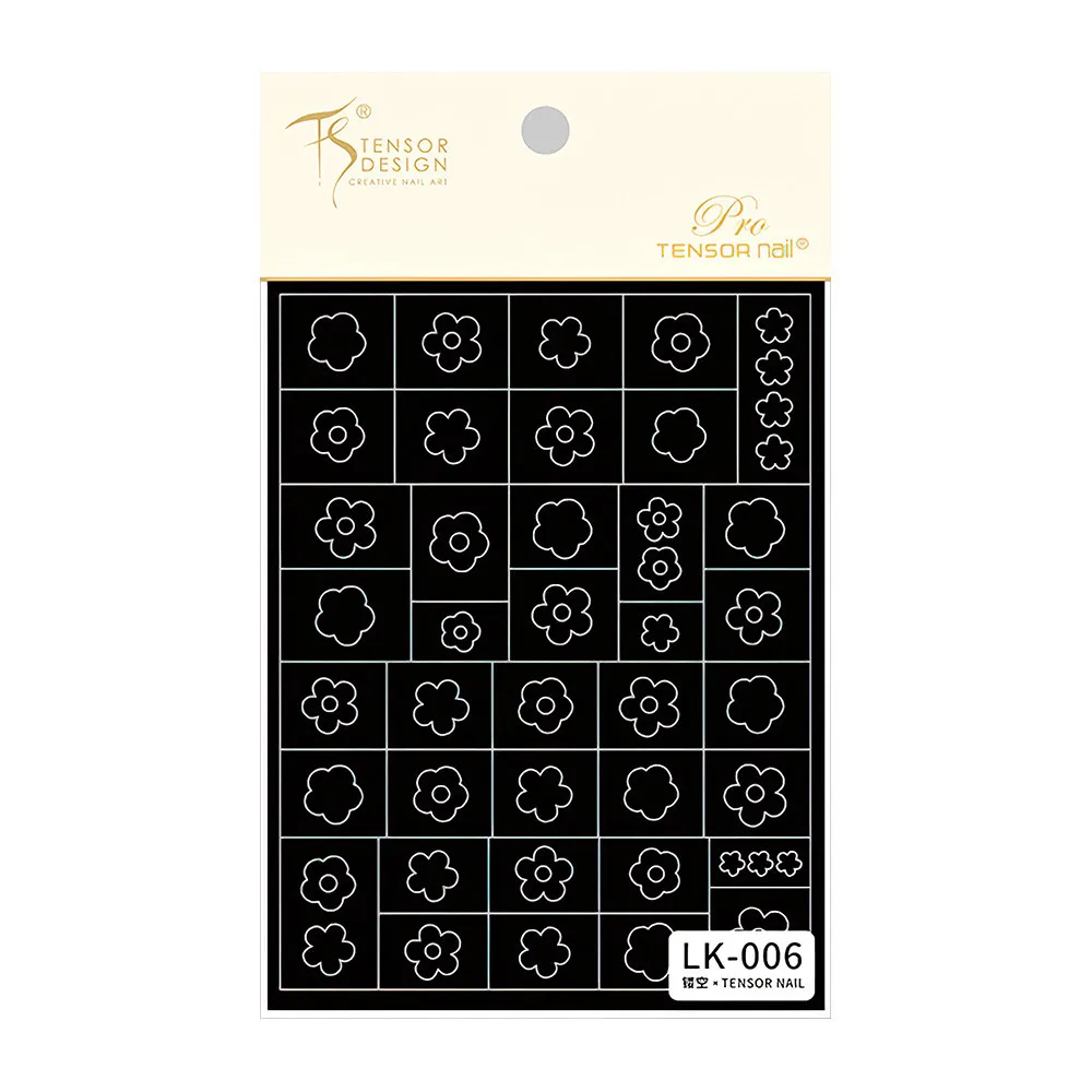 Floral Bloom Nail Art Adhesive Stickers - Abstract Flower Design