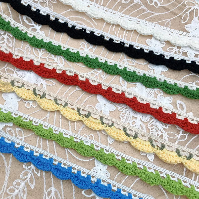 3yard Colorful Cotton Lace Garment Sewing Fabric Decorative Cotton Crochet Lace Ribbon Handmade Jewelry Technology