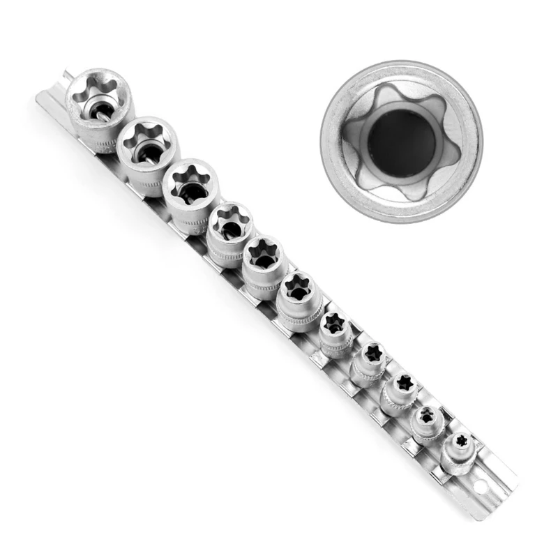 

Набор гнезд со звездочкой E Torx/направляющая, набор внешних гнезд со звездой, 11 шт.