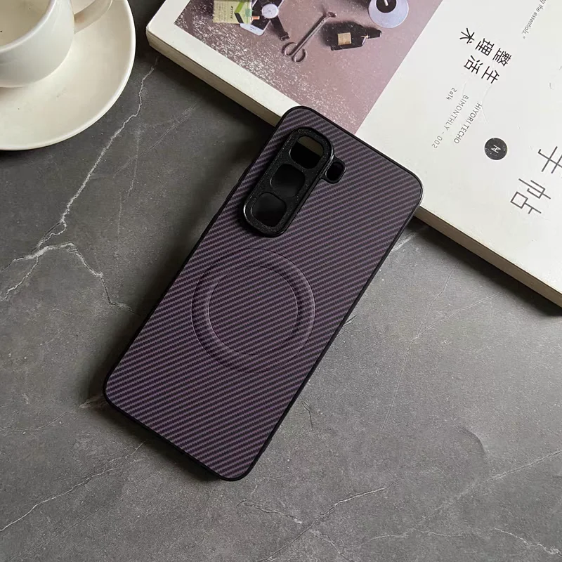 Magnetic Carbon Fibre Shockproof Phone Case - Protective Armor Design