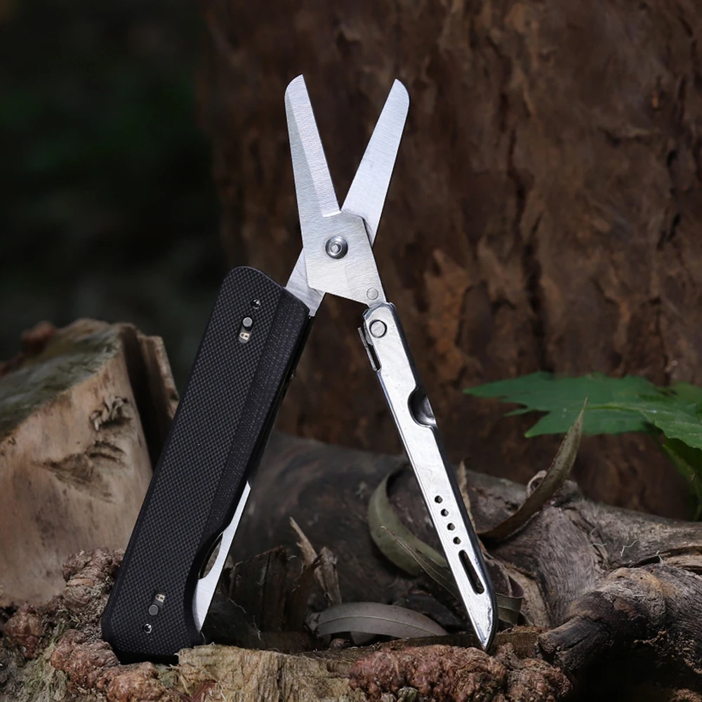 ROXON S501U 접이식 포켓 가위 및 벨트 클립이 있는 교체 가능한 칼날,..