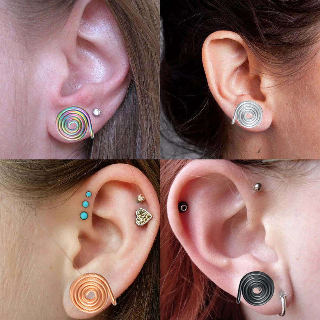 1Pair Clip-On Keloid Scar Concealment Ear Clip Earrings Non Piercing Multicolor Pressure Ear Accessories for Men Women