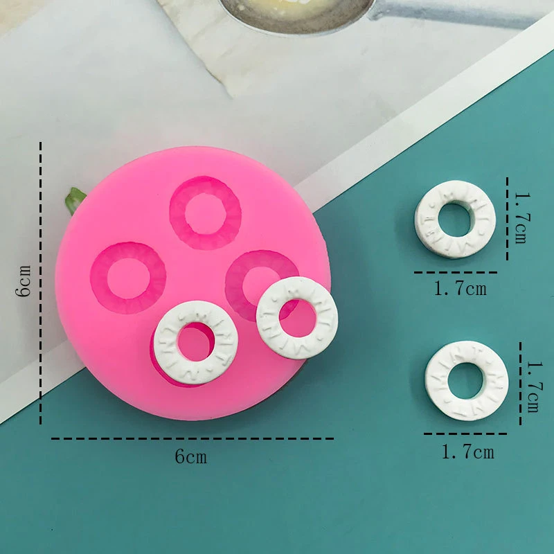 Description Picture 5 of item1Pc Food Shape Molds Waffles Cookie Cheese Chocolate Chip Donuts Cake Decorating Tools Soft Silicone Creative Fondant Mold