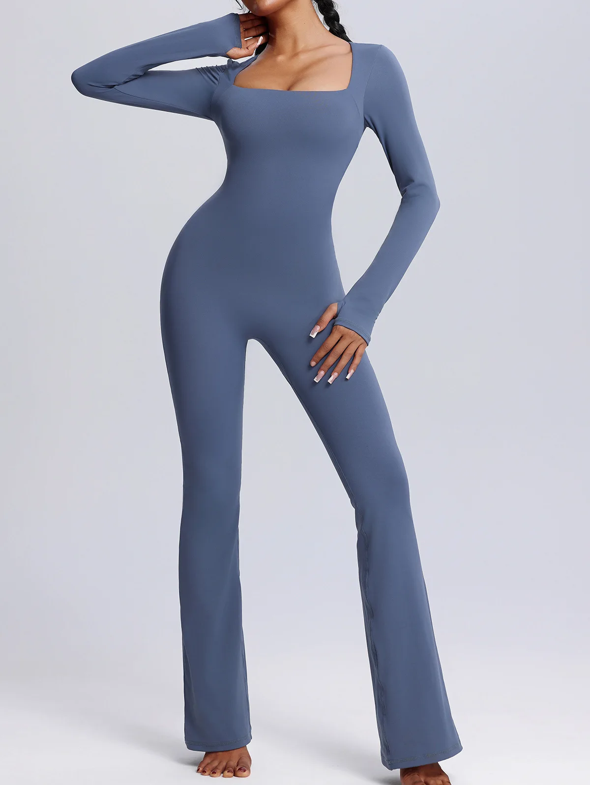 Description Picture 4 of itemOne-piece Yoga Suit Long Sleeved Women's Sportswear Gym Breathable Jumpsuits Workout High-intensity Fitness Skin-tight Garment