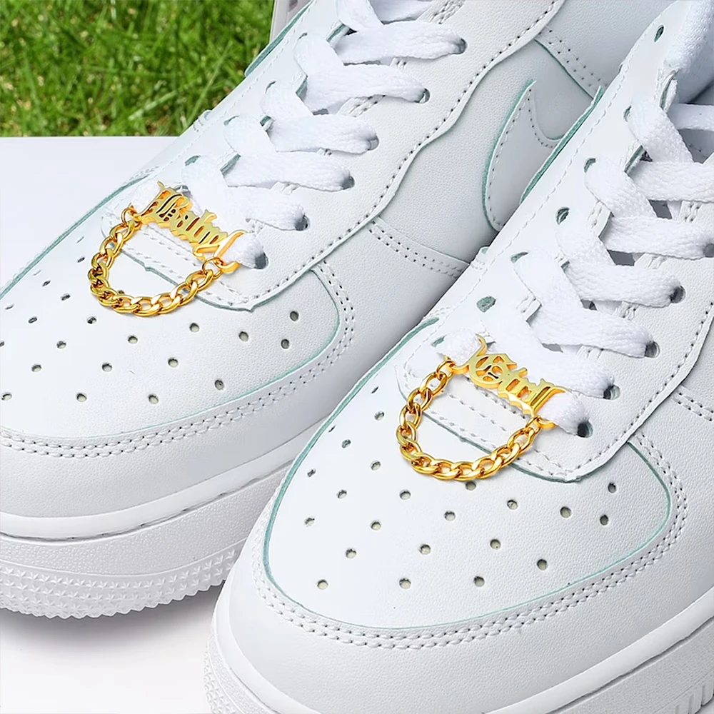 

Personality Stainless Steel Men Shoe Buckles Custom Name Sneakers Tag Women Shoe Buckles Foot Jewelry Christmas Gift for Friends