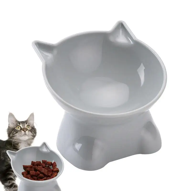 

Tilted Cat Food Bowls Whisker Friendly 15-Degree Tilt Elevated Cat Food Bowls For Food 5.31inch Shallow Cat Bowl Elevated Cat