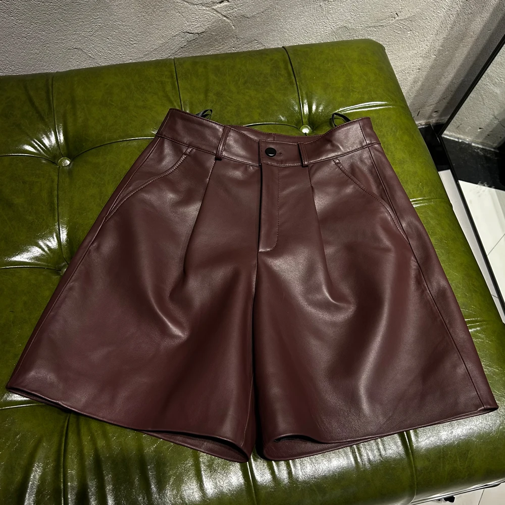 Luxe Leatherette Shorts-Ecru