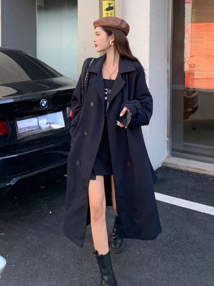 

Autumn Jackets for Women 2023 Fashion Commuting Long Coat Women Single-breasted Trench Coat Thin Korea Coats for Women