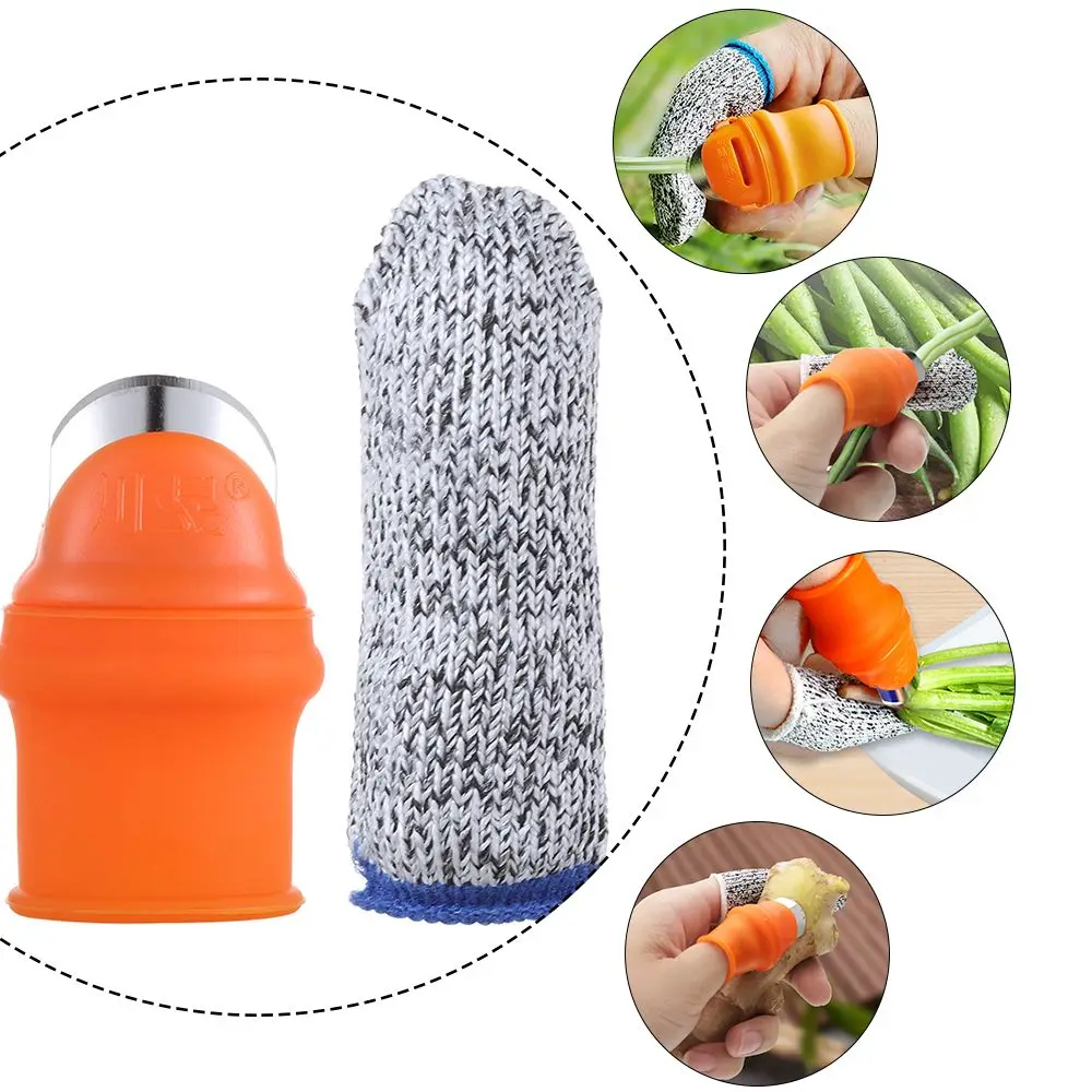 

Supplies Kitchen Gadget Fruit & Vegetable Tools Thumb Cutter Finger Guards Cut-resistant Finger Sleeve Bean Picker