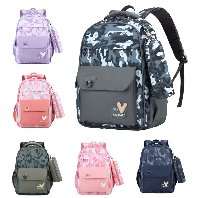 Back To School Bagpack Mochila for Teenager Girls and Boys School Kids Bookbags Canvas School Bags Backpack with Pencil Case
