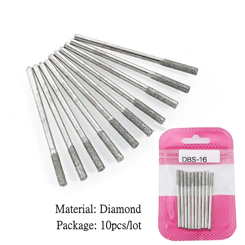 Cuticle Clean Pedicure Drill Bit Set 10pcs/set nail art tools nail drill bit nail drill bits nail drill nail drill set nail drill kit 2.35mm Shank Nails Diamond For Electric Polisher Accessories Tools