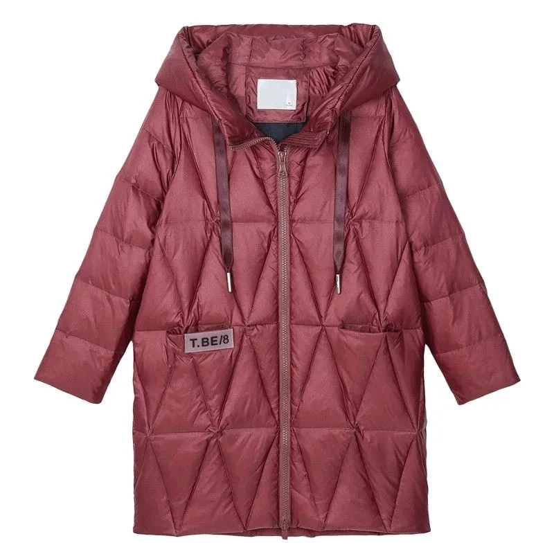 novas roupas de inverno solto com capuz comprimento médio para baixo algodão jaqueta parka feminino grande tamanho engrossado brilhante algodão casaco