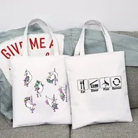 Funny Pole Dance Tote Bag Kawaii Unicorn Bags with Free Shipping Reusable Shopping Bag Animal Canvas Tote Fashion Handbags Gift 1