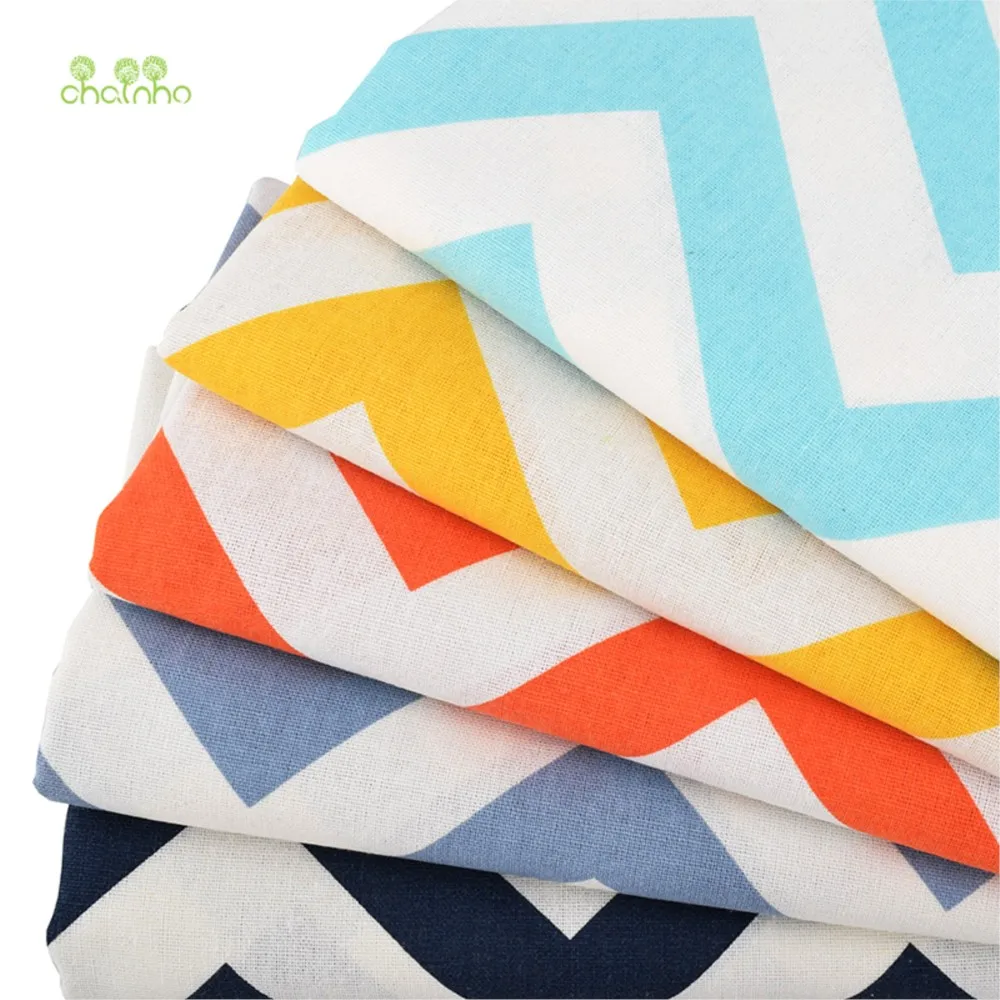 Chainho,Printed Cotton Linen Fabric,DIY Sewing Quilting Material,For Sofa,Table Cloth,Curtain,Bag,Cushion,Furniture Cover,15CLA3
