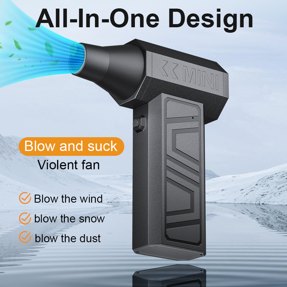 Type-C Charging Cleaning Blower Tool 130000RPM Car Fan Turbo Jet Fan Blowing Snow 5 Outlet Nozzles Portable Electric Air Duster