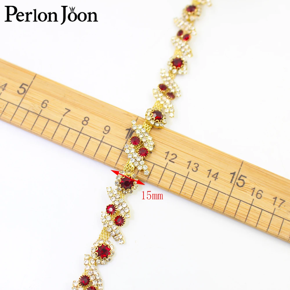 Neue Gold Kristall Band Bunte Applique Strass Trim Kette für Frauen Schuhe Taschen Kleidung Dekoration Zubehör ML183-193 – Detail 26