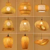 LED Handmade Rattan Chandelier Round Straw Hat Bamboo Lamp 1