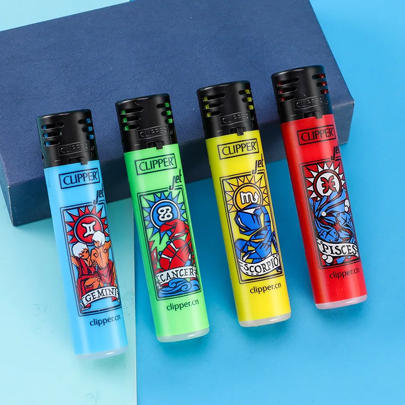 Clipper Lighter Windproof Jet Pink Flame Lighter Butane Gas Lighter Electronic Lighter 2024 New Style Lighter Smoking Gadgets 2