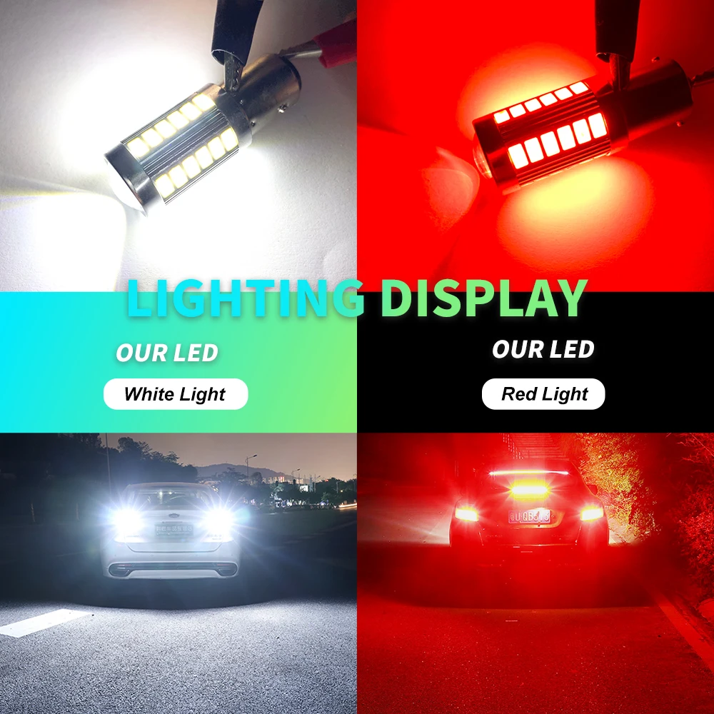 2pcs 1156 BA15S P21W 1157 P21/5W BAY15D BAU15S PY21W LED Car Tail Bulb Brake Lights Reverse Lamp Daytime Running Signal Light