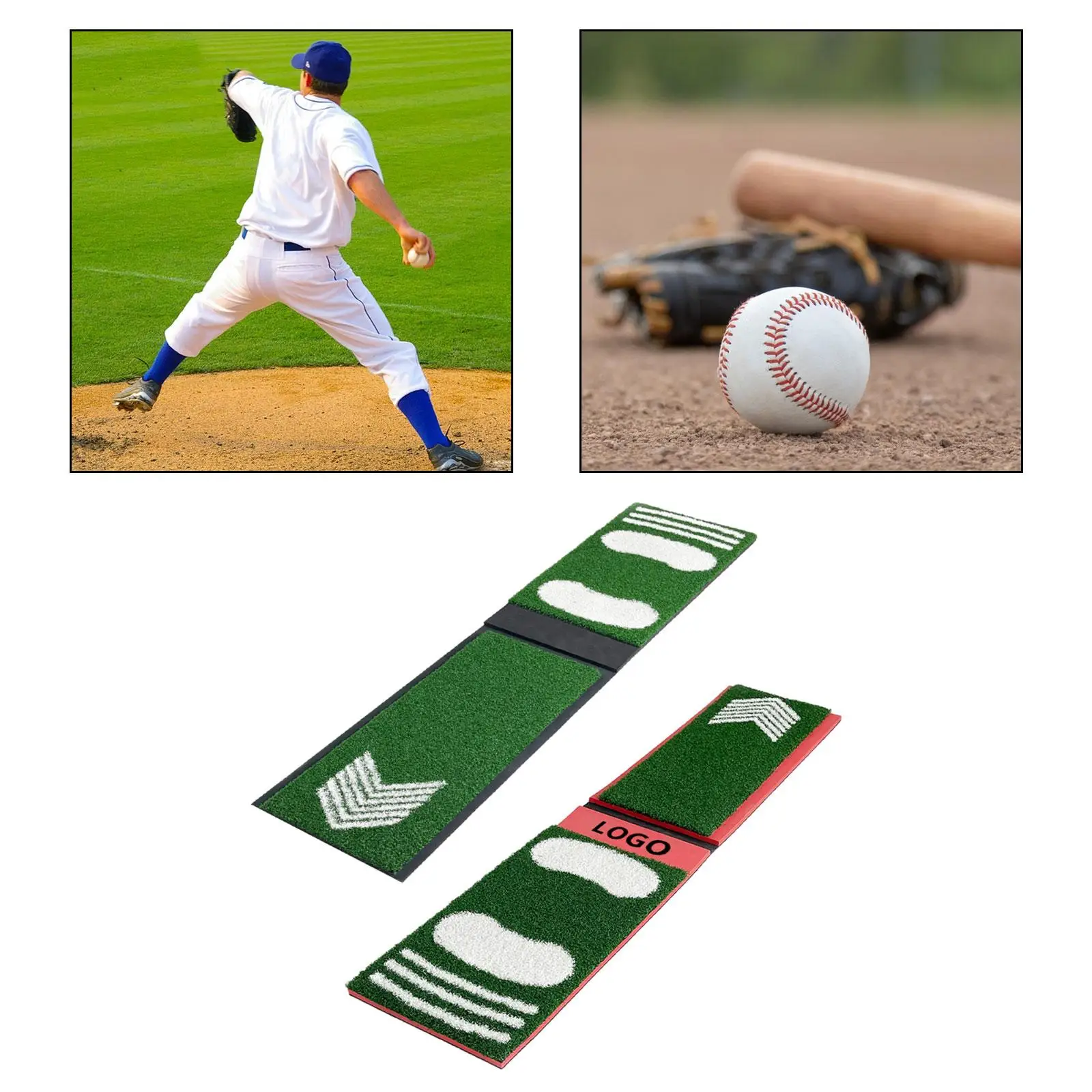 Softball Pitching Mat Regulation AntiSlip Antifade Pitch Mat Rubber Baseball Pitchers Mound for Pitching Practice Indoor Outdoor