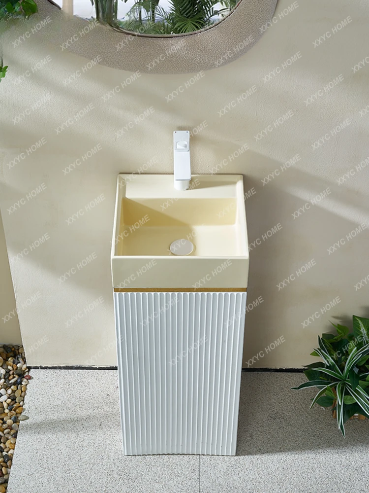 Pedestal Basin Integrated Floor Sink Courtyard Outdoor Art Small Size Wash Basin Pedestal Wash Basin