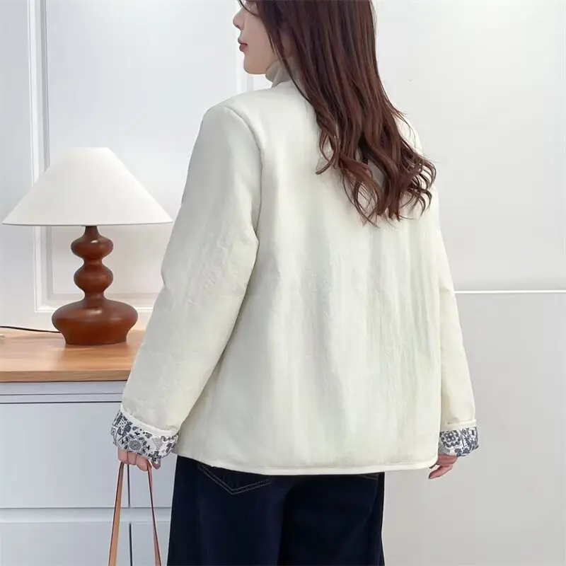 XXXXL Fashion Plus Size Women's Parkas Winter New Retro And Simple Padded Jacket Elegant And Warm Zipper Coats 938