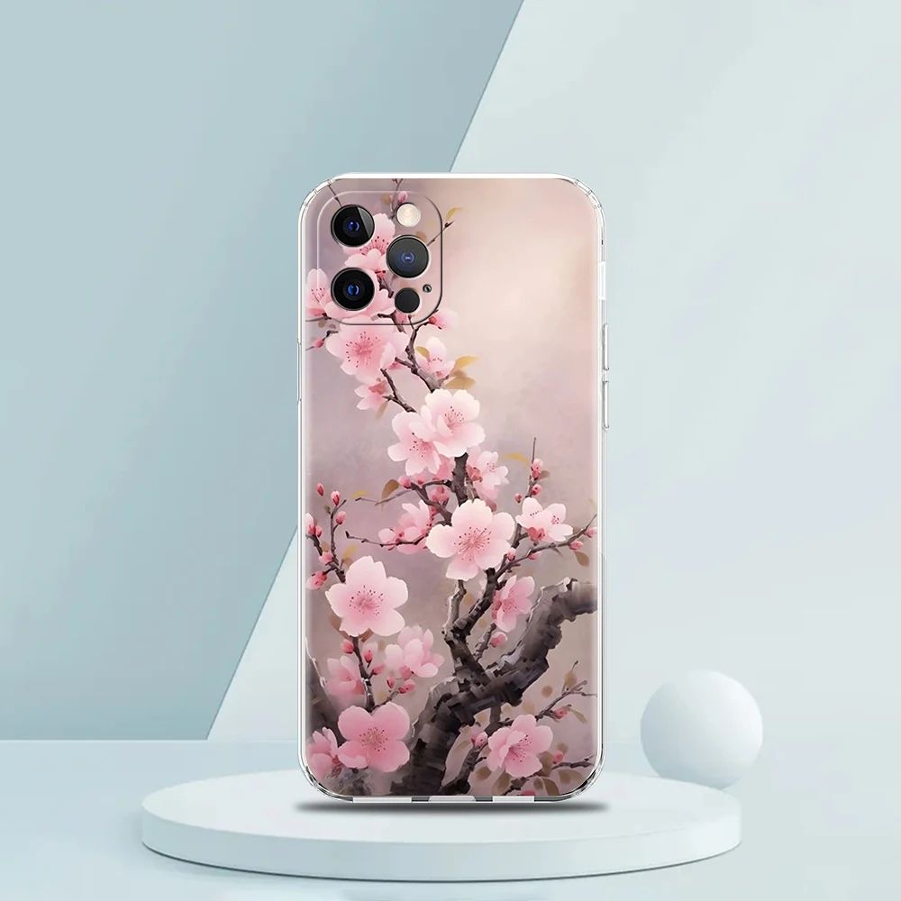 Plum Blossom Transparent Soft Phone Case