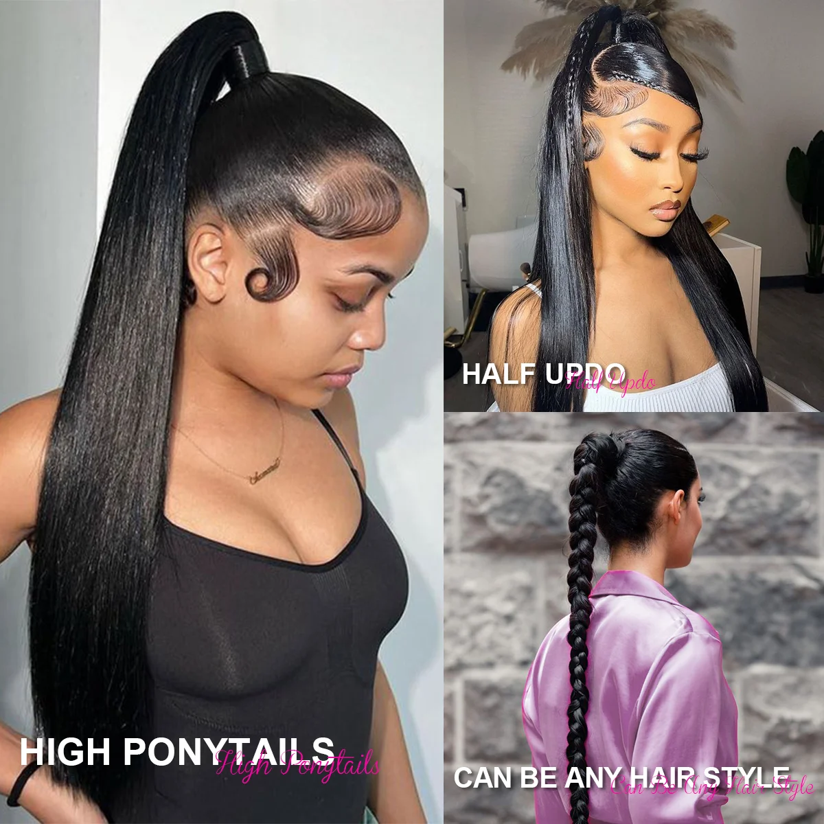 40Inch Full Lace Wig Human Hair Pre Plucked Bone Straight Hd Lace Frontal Brazilian 13x6 Front