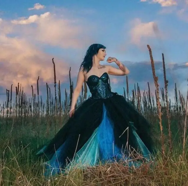 

Женское свадебное платье It's yiiya, черное платье в готическом стиле с блестками на лето