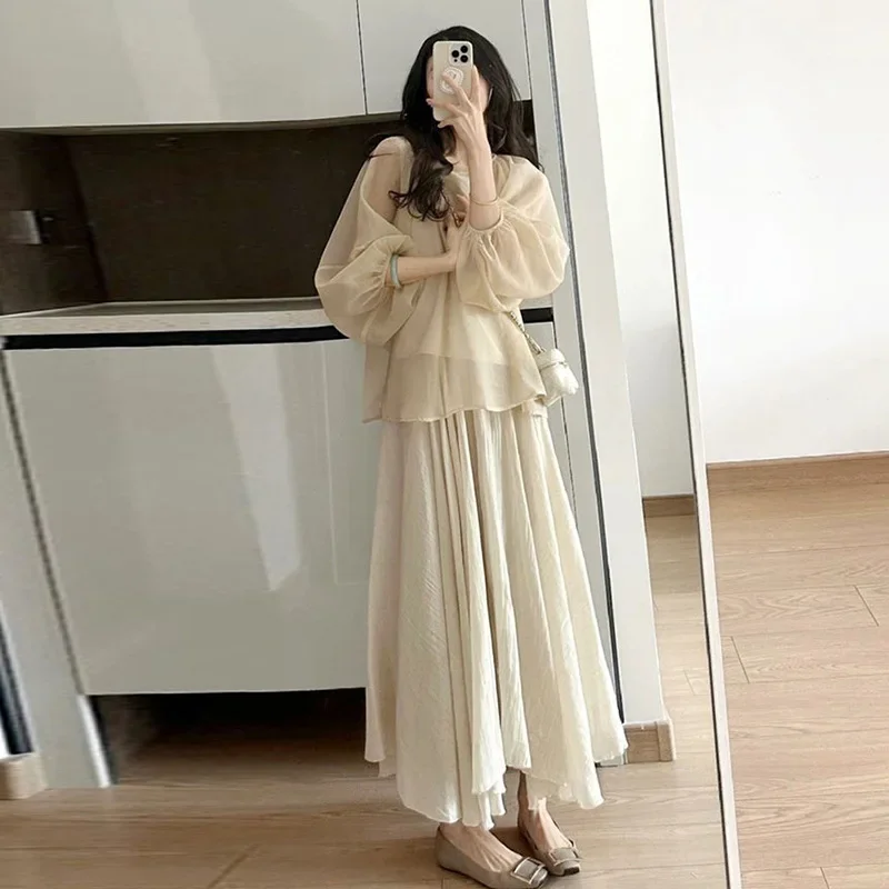 Maternity Summer Small Size High Lengthening Half Skirt Two Piece Set Women's Clothing Sweet And Salty AE Stock