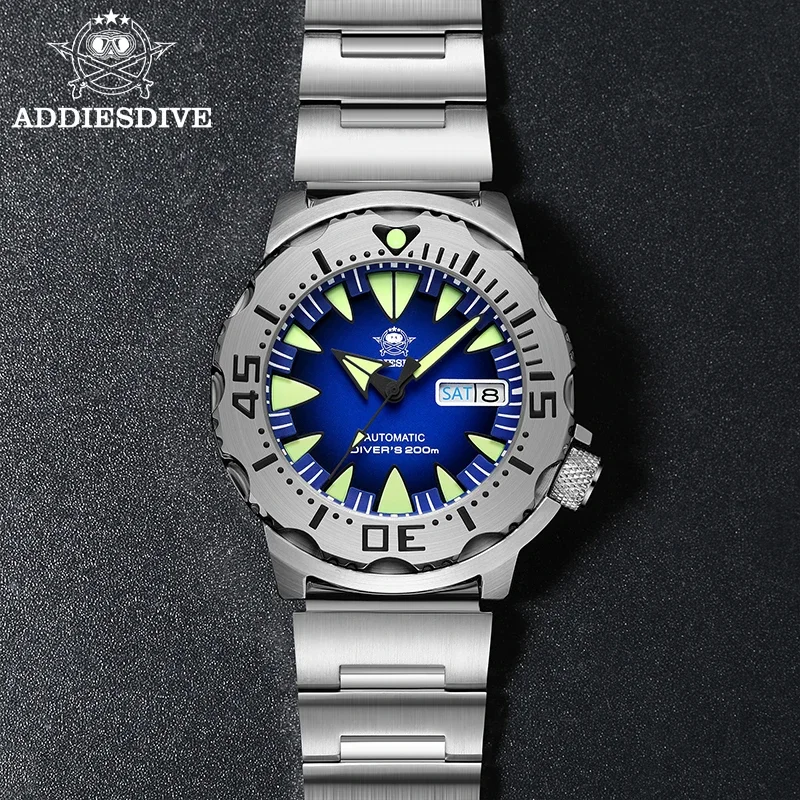 

ADDIESDIVE Monster NH36 Automatic Watch For Men Sapphire 200m Waterproof Super Luminous 316L Stainless Steel Mechanical watches