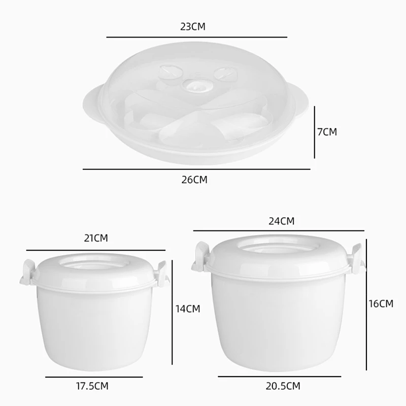 Description Picture 5 of itemMicrowave Rice Cooker Multifunction Small Lunch Container Microwave Cooker Cookware For Microwave Oven