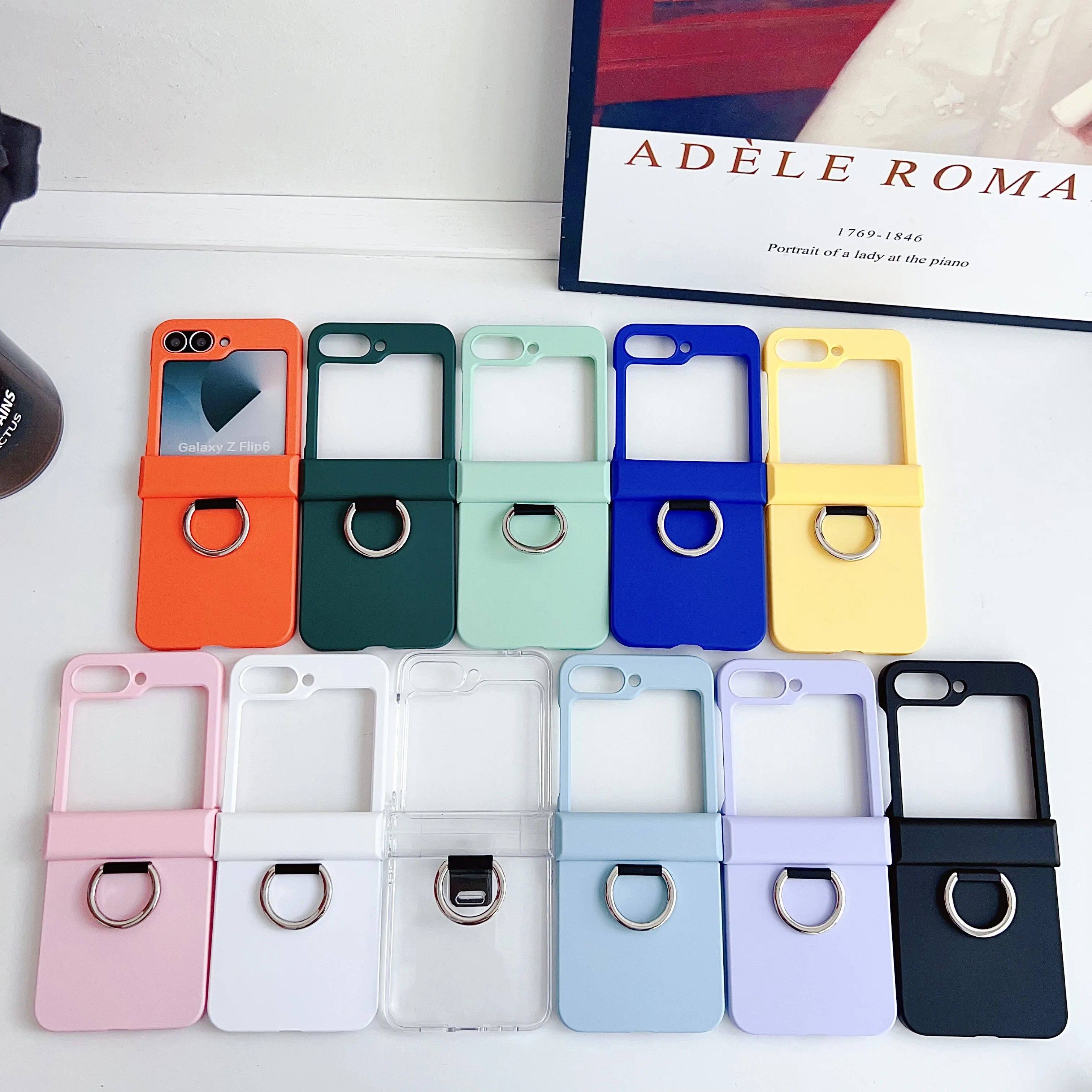 Colorful Matte Shockproof Case with Grip Ring and Finger Buckle