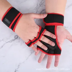 Enhanced Workout Gloves - Fitness & Weightlifting Hand Protection - M (A-Red)