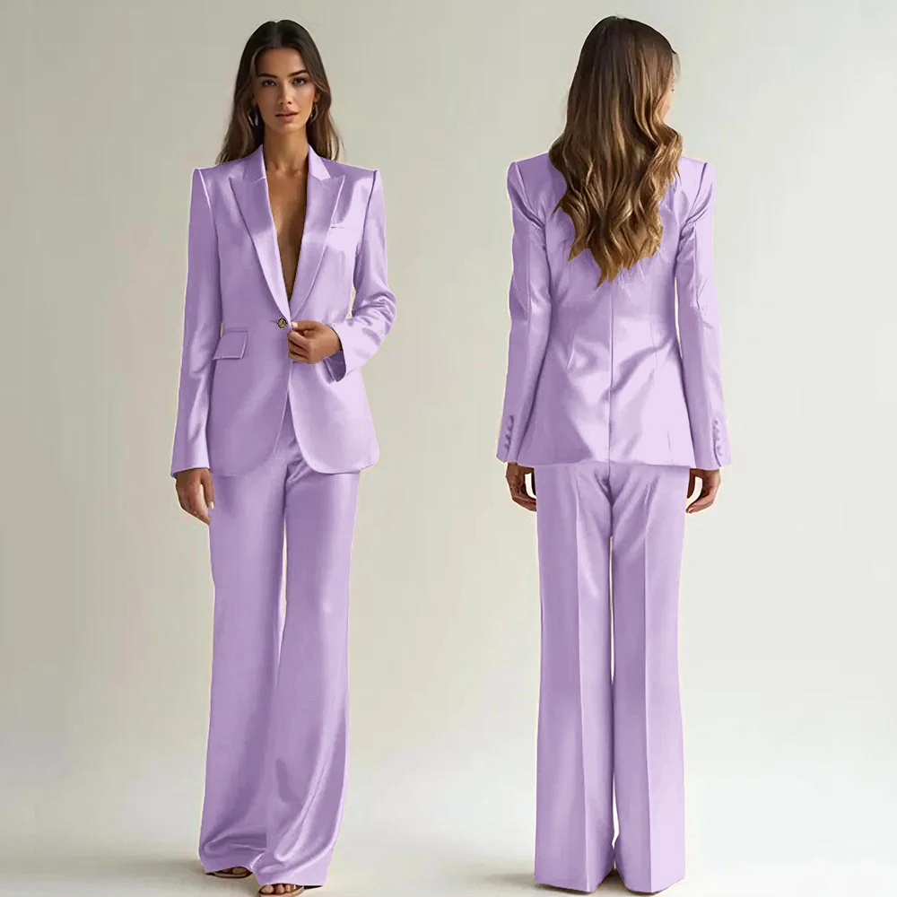 Luxury High Quality Women's Suit One Button 2 Piece Jacket Pants Female Clothing Slim Fit Smart Office Banquet Lady Blazer Set