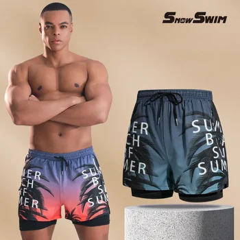Men’s Double-Layer Swim Trunks 1