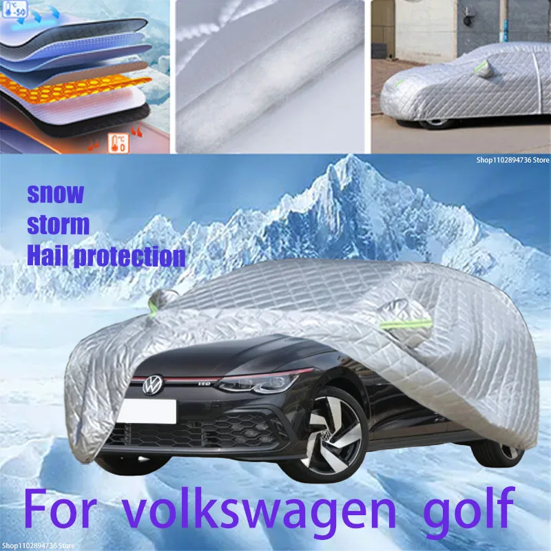 

For volkswagen golf Outdoor Cotton Thickened Awning For Car Anti Hail Protection Snow Covers Sunshade Waterproof Dustproof