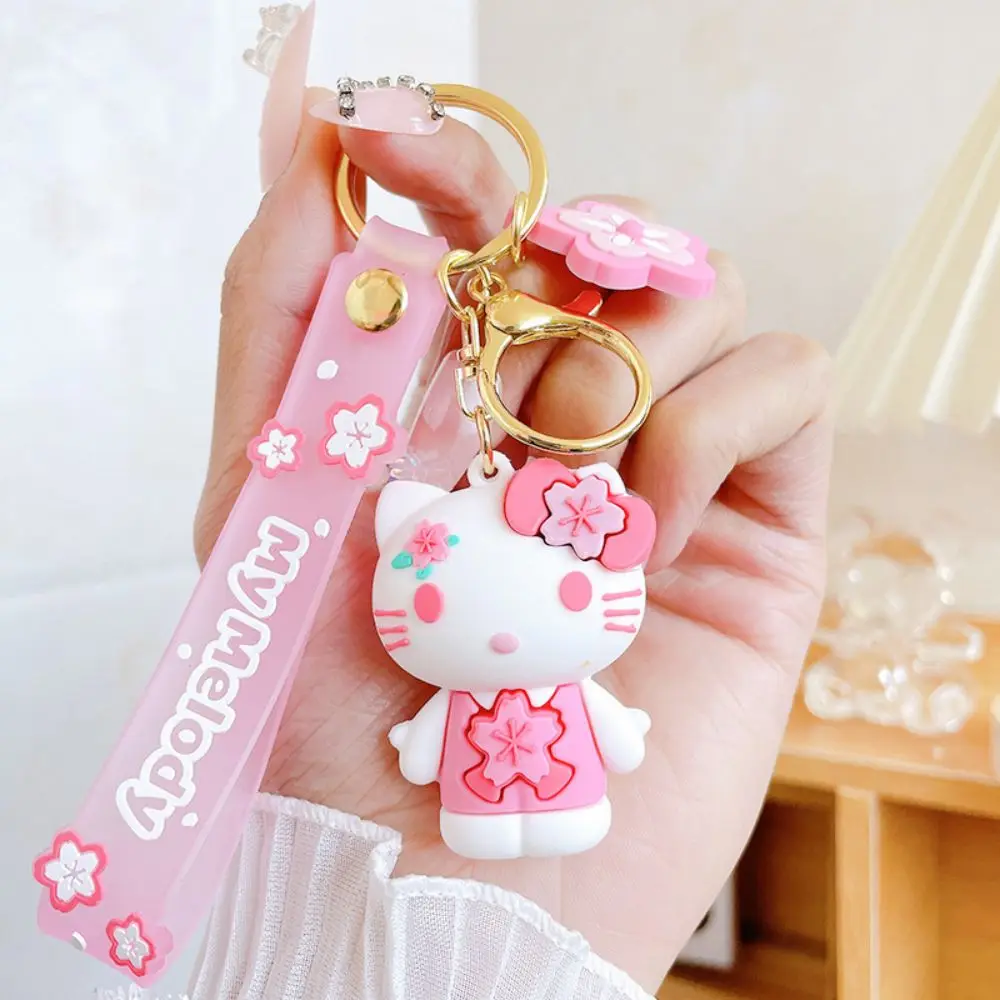 Anime Sanrio Keychain Kawaii Hello Kitty Keychain Pendant Holder Key Chain  Car Keyring Mobile Phone Bag Hanging Women Gifts