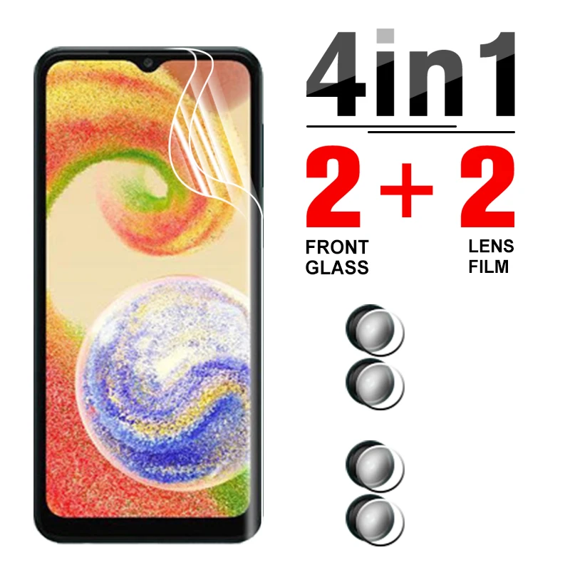 Pellicola Salvaschermo 4 In1 Hydrogel Per Samsung A04 Protezione Dell'Obiettivo Della Fotocamera Per Samsung Galaxy A04 A 04S 04S 04A A04S Soft Film
