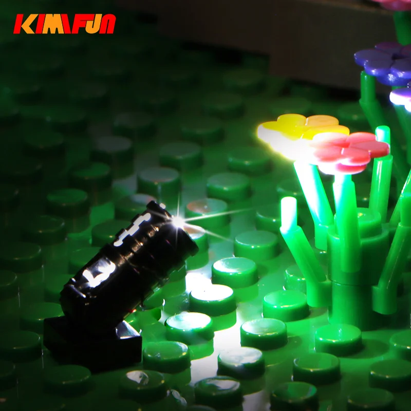 10pcs 터미널 Led 서치 MOC 라이트 테이블 램프 다기능 DIY 스포트라이트 블랙 빌딩 블록 1219