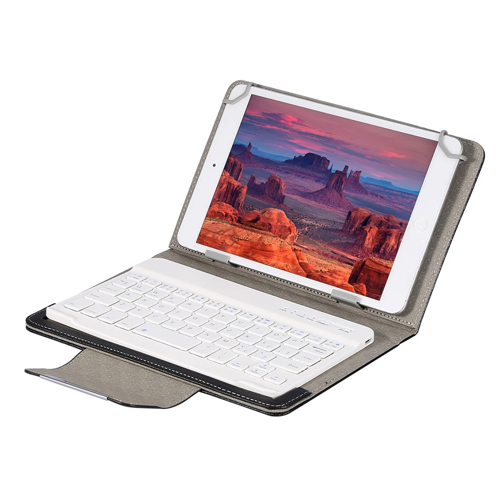 Wireless Bluetooth Keyboard For Tablet PU Leather Case Stand Cover For