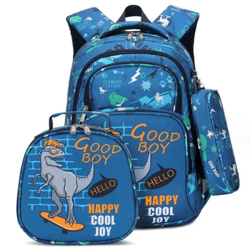 

Cartoon Dinosaur School Bag Set Girls Pink Unicorn Print Backpack with Lunch Box Children Primary School Grades 1-3-6 Book Bag