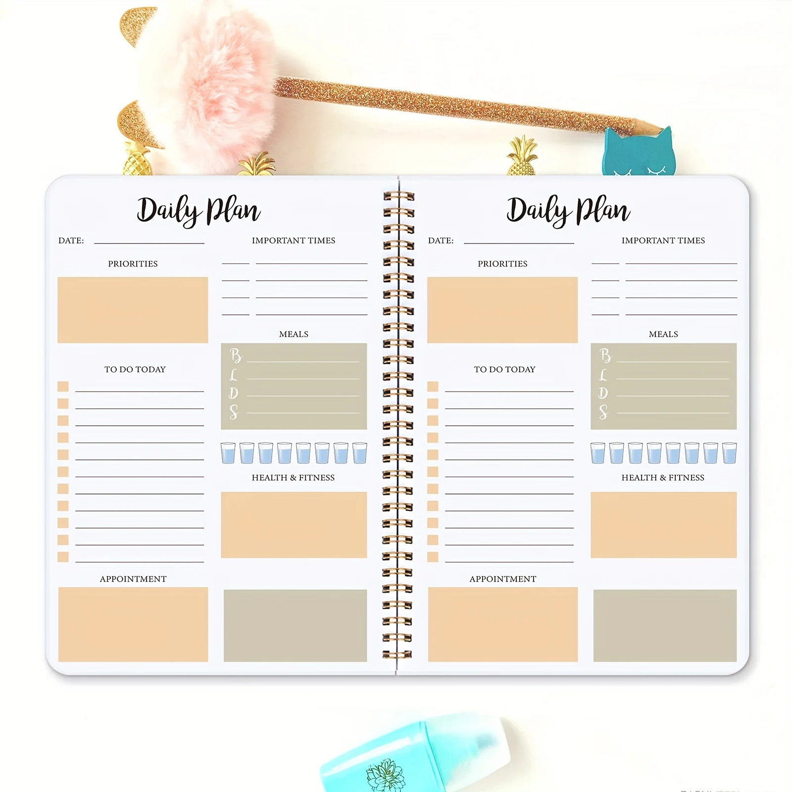 Daily Planner  List Tasks mportant Time Management and Meal Plan Efficiently Organize and Prioritize Boost Your Productivity