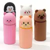 Cartoon Silicone Pencil Case Animal Shape Desk Organizer Stationery Storage Bag Folding Pen Pouch Pencil Holder School Supplies 2