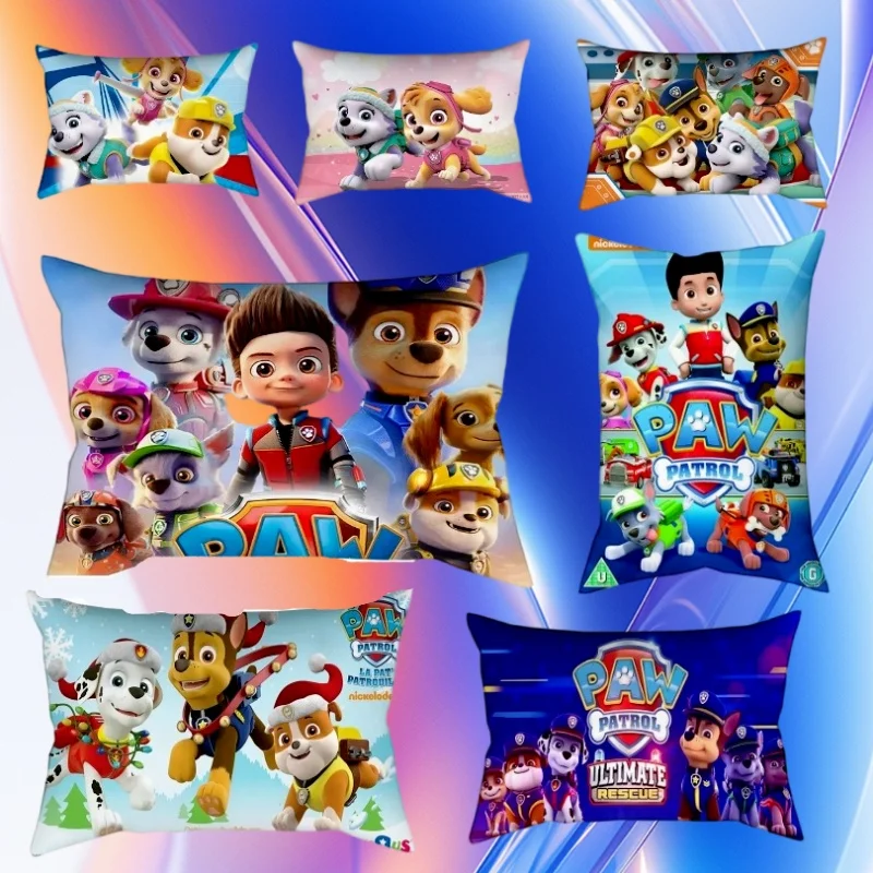 Cartoon Paw Patrol Kawaii Home Pillow Cover 50X30Cm Anime Dog Marshall Chase Print Figures Periferiche Film Kid Birthday Gift